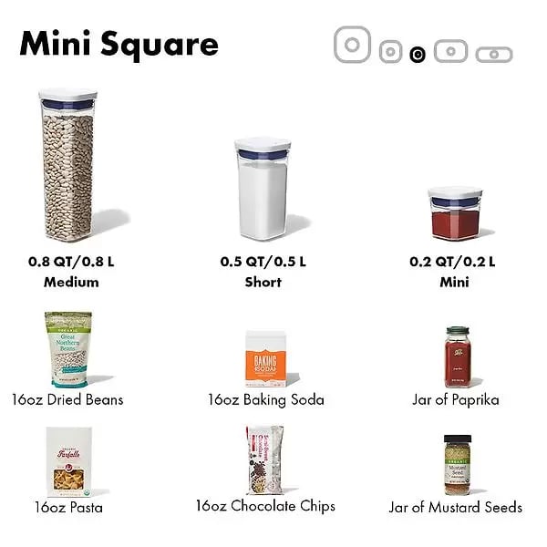 Mini Square Container Store OXO Pop Containers Sizes