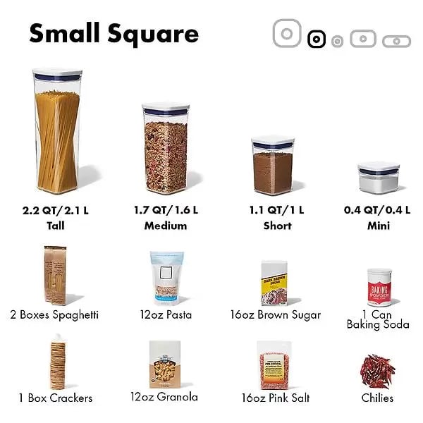 Small Square Container Store OXO Pop Containers Sizes