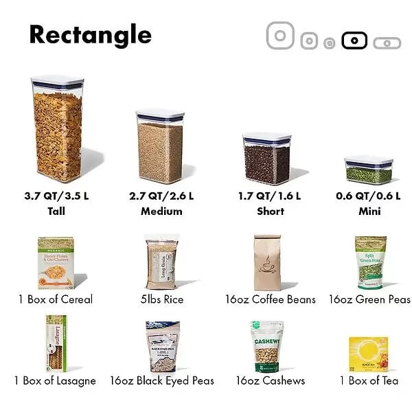 Rectangle Container Store OXO Pop Containers Sizes